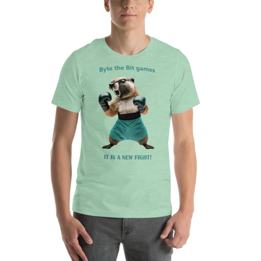 Byte the Bit Unisex Prairie Dog Boxing It is A New Fight Gloves Boxing Short Sleeve Graphic Funny Adult Casual Trendy