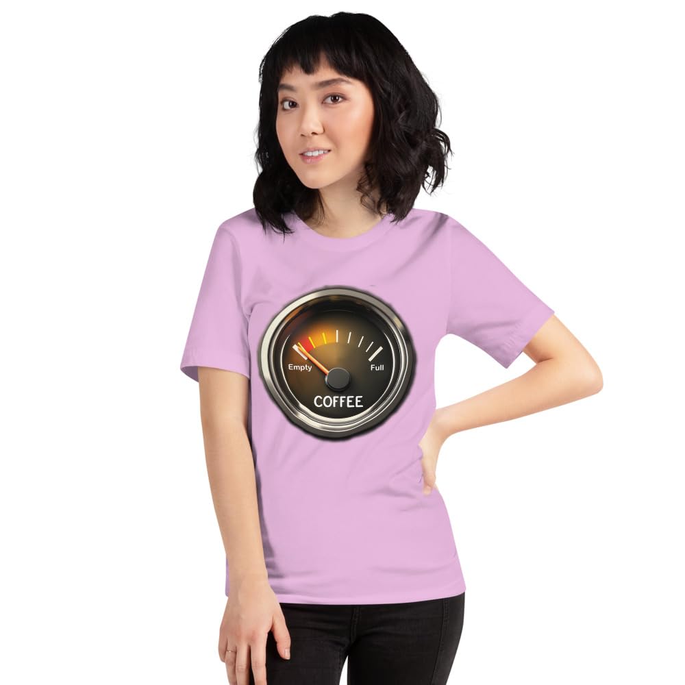 Unisex Coffee Gauge Measure Empty Drinker Caffeine Addicts T-Shirt Short Sleeve Graphic Funny Adult Casual Trendy