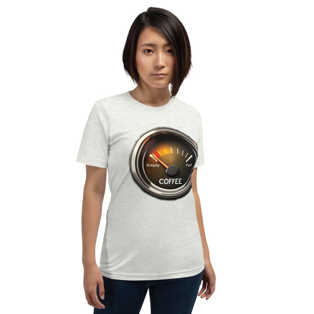 Unisex Coffee Gauge Measure Empty Drinker Caffeine Addicts T-Shirt Short Sleeve Graphic Funny Adult Casual Trendy