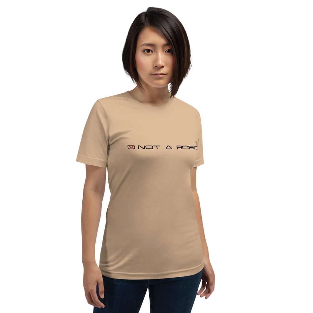 Byte the Bit Unisex Not A Robot Respect Boundaries Graphics Crewneck T-Shirt Novelty Short Sleeve Adult Men Women Casual