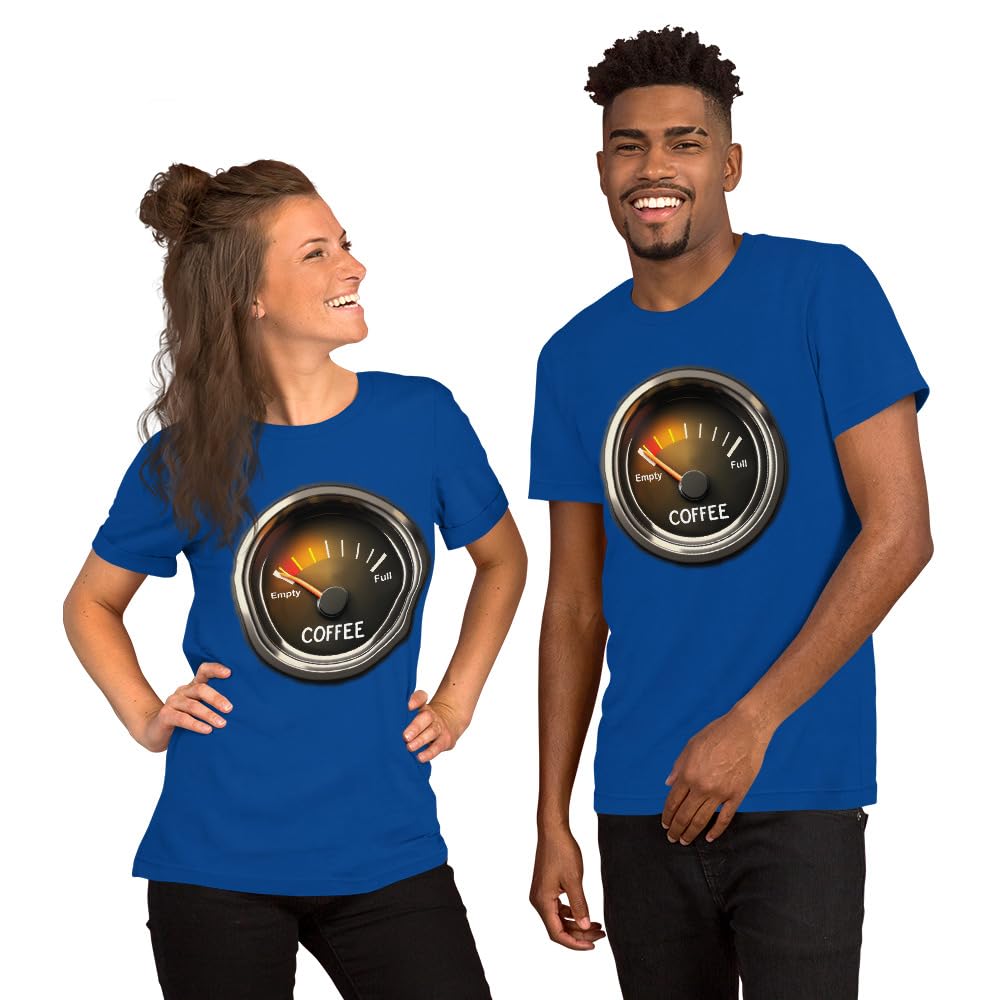 Unisex Coffee Gauge Measure Empty Drinker Caffeine Addicts T-Shirt Short Sleeve Graphic Funny Adult Casual Trendy