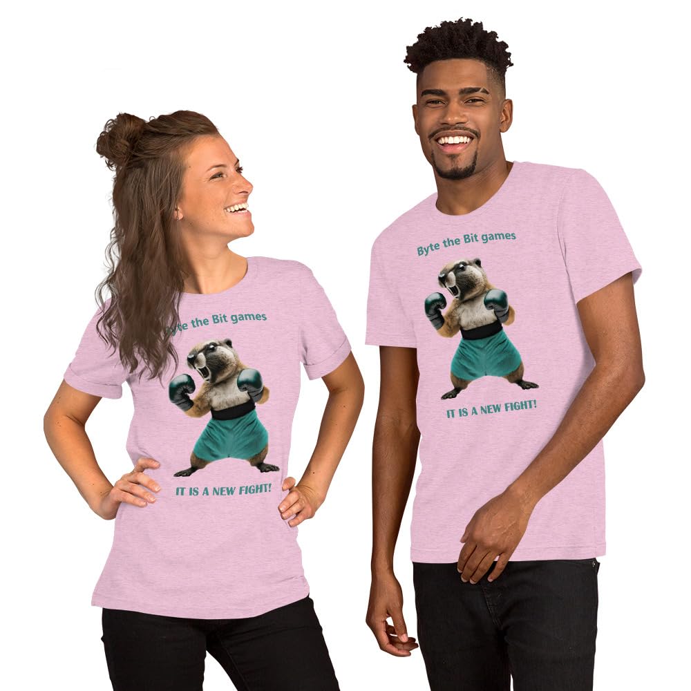 Byte the Bit Unisex Prairie Dog Boxing It is A New Fight Gloves Boxing Short Sleeve Graphic Funny Adult Casual Trendy