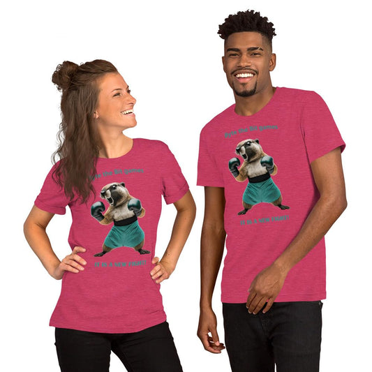 Byte the Bit Unisex Prairie Dog Boxing It is A New Fight Gloves Boxing Short Sleeve Graphic Funny Adult Casual Trendy