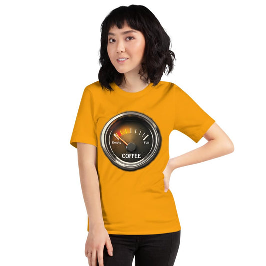Unisex Coffee Gauge Measure Empty Drinker Caffeine Addicts T-Shirt Short Sleeve Graphic Funny Adult Casual Trendy