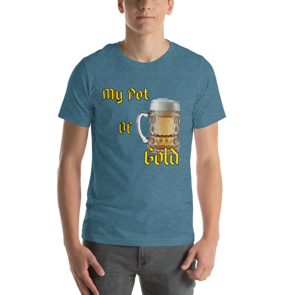 Byte the Bit Unisex St Patrick Pot of Gold Beer Stein Graphic Crewneck T-Shirt Short Sleeve Men Women Adult Casual