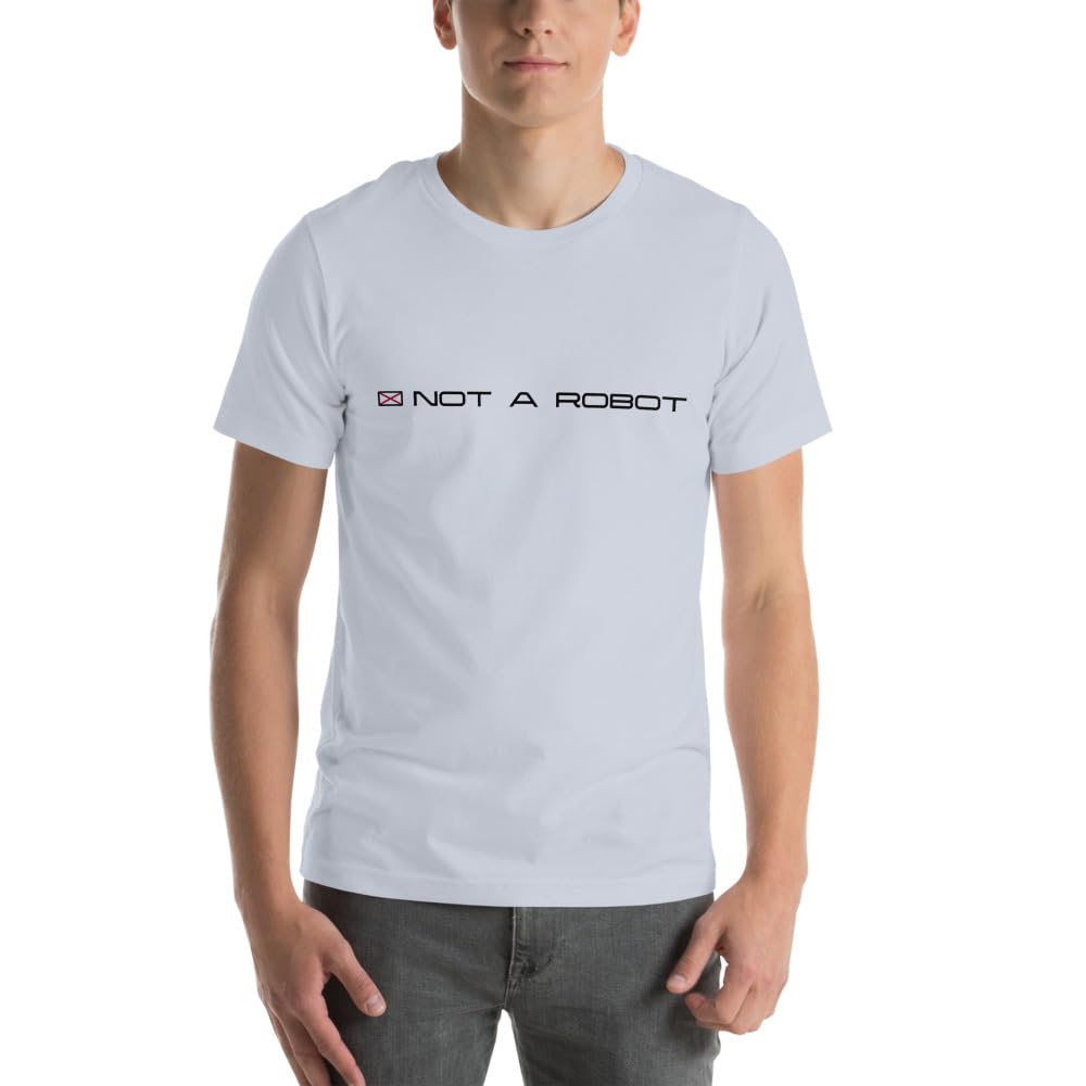 Byte the Bit Unisex Not A Robot Respect Boundaries Graphics Crewneck T-Shirt Novelty Short Sleeve Adult Men Women Casual