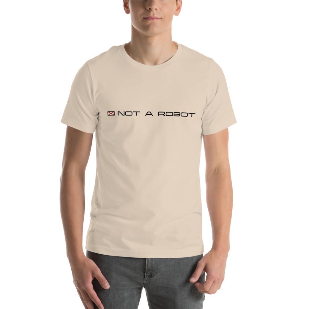 Byte the Bit Unisex Not A Robot Respect Boundaries Graphics Crewneck T-Shirt Novelty Short Sleeve Adult Men Women Casual