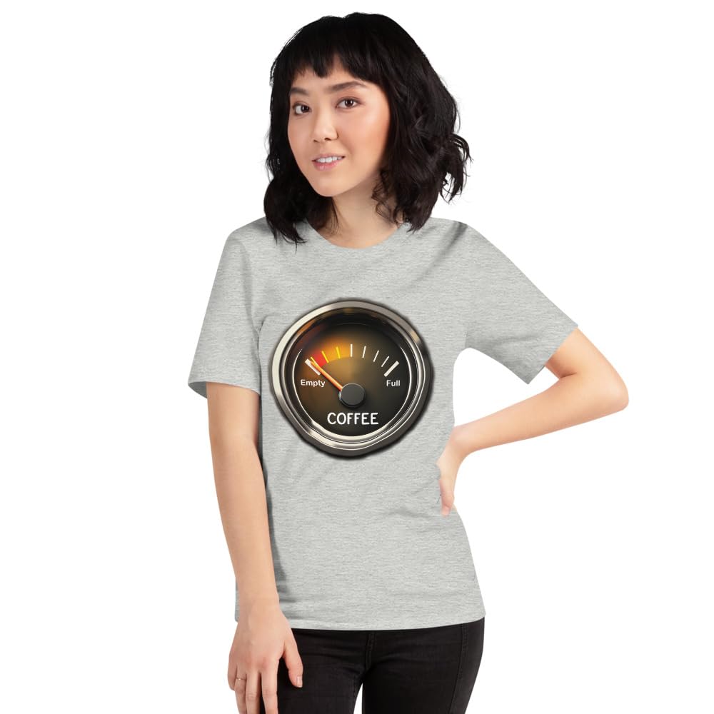 Unisex Coffee Gauge Measure Empty Drinker Caffeine Addicts T-Shirt Short Sleeve Graphic Funny Adult Casual Trendy