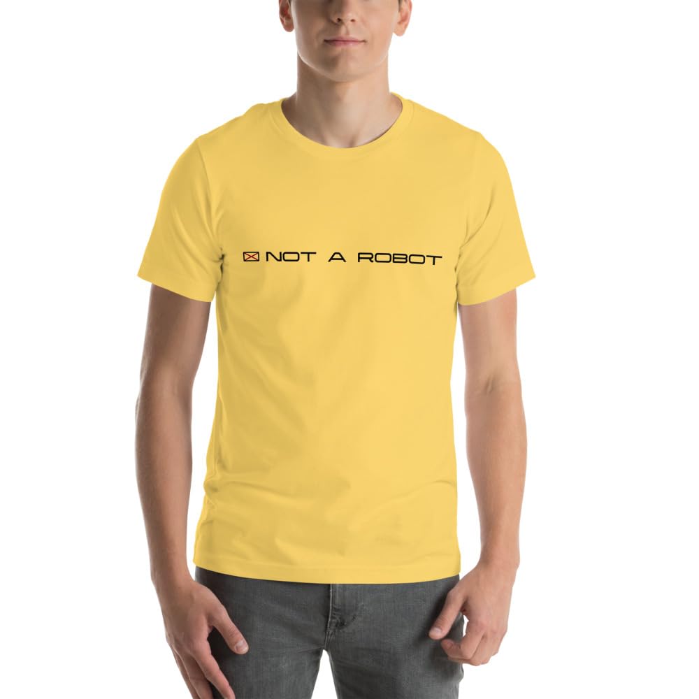 Byte the Bit Unisex Not A Robot Respect Boundaries Graphics Crewneck T-Shirt Novelty Short Sleeve Adult Men Women Casual